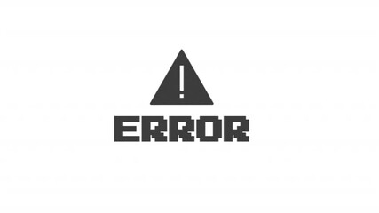 Aufkleber - Animated error icon in y2k style with glitch effect. Triangle with exclamation mark and pixelated error text. Alpha channel