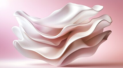 Poster - Elegant Flowing Shapes in Soft Pink - Graceful Curves and Bends Creating a Serene and Soothing Atmosphere for Modern Decor and Design Projects