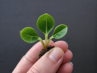 Poster - Hand holding a small plant