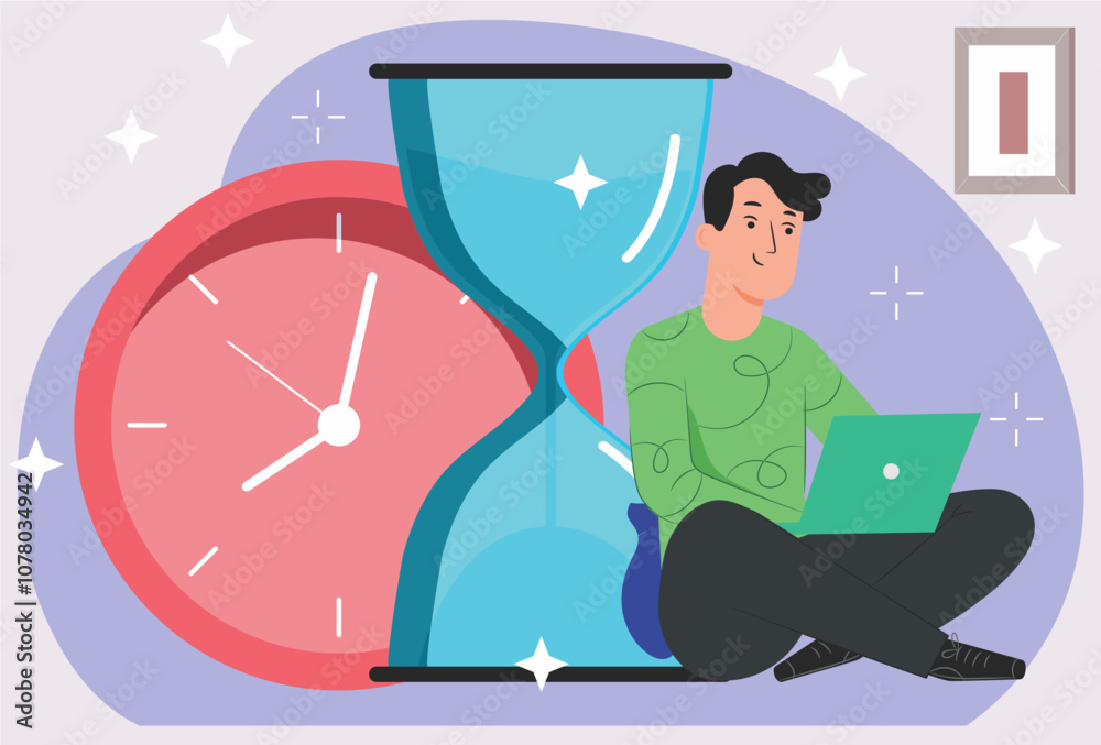 222 - Sand Clock Concept Illust Stock Vector | Adobe Stock