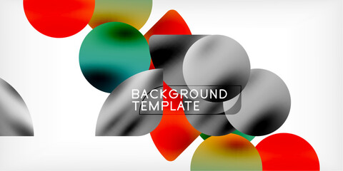 Aufkleber - Color geometric shapes background shadow circles