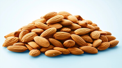 Canvas Print - Pile of almonds on a white background