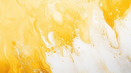 Wall Mural - Abstract background with captivating yellow and white marbling texture, creating a visually striking design. This marbling texture offers ample copy space for creative projects.