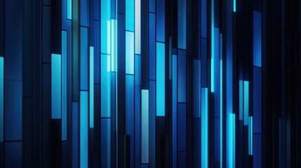 Poster - Abstract blue vertical lines creating a modern design background with varying shades and textures ideal for technology, artwork, and creative projects.