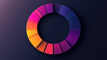 Poster - Colorful Gradient Circle with Smooth Transitions, Ideal for Abstract Backgrounds, Modern Design Projects, Technology Themes and Creative Artwork