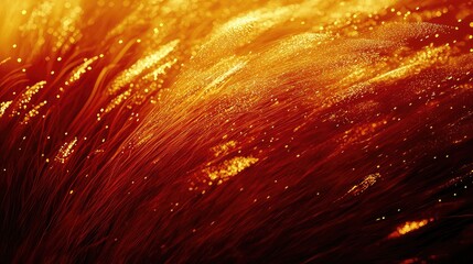 Poster - Abstract orange and gold texture background with shimmering particles creating a vibrant and dynamic visual effect that evokes warmth and energy for creative designs