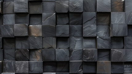 Poster - abstract background black cubes 3d wallpaper 