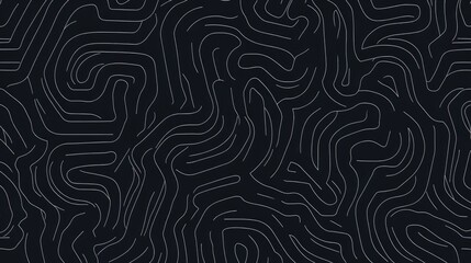 Poster - Abstract Black Background with White Contour Lines Creating a Unique and Artistic Pattern for Creative and Design Projects