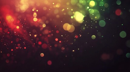 Poster - Vibrant and Colorful Bokeh Lights with Glowing Particles Creating a Dreamy and Ethereal Background for Various Creative Projects and Designs
