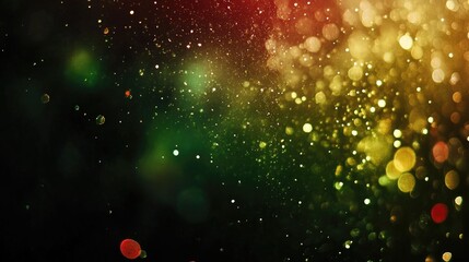 Poster - Vibrant Abstract Background with Colorful Bokeh Effect and Glittering Particles, Perfect for Holiday Celebrations, Parties, and Creative Projects