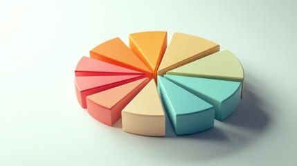 Poster - Colorful Geometric Pie Chart Displaying Financial Distribution with Segmented Portions for Business Data Visualization and Analysis
