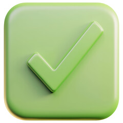 Poster - 3D A green check mark with isolated on transparent or white background, png