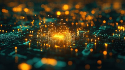 Poster - Abstract Technology Background with Dots and Lines