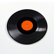 © BestFootageFirst - Retro Charm Black Vinyl Record with a Striking Orange Label