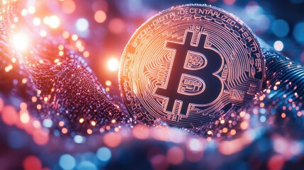 Poster - Stunning Bitcoin Graphic with Modern Digital Effects