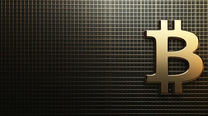 Poster - Bitcoin Logo on Digital Background