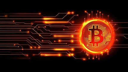 Poster - Bitcoin Digital Currency Concept and Technology Background