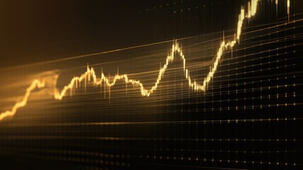 Poster - Golden Line Graph with Data Points and Scale