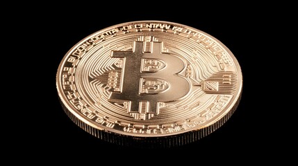 Poster - Detailed Close-Up of Bitcoin Cryptocurrency Coin