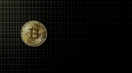 Poster - Golden Bitcoin on Textured Background