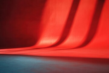 Poster - Red and blue background with dramatic light and shadow.