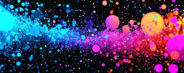 Poster - Vibrant and Colorful Abstract Background Featuring Multicolored Circles, Light Spots, and Bokeh Effect in a Dazzling Composition for Creative Purposes