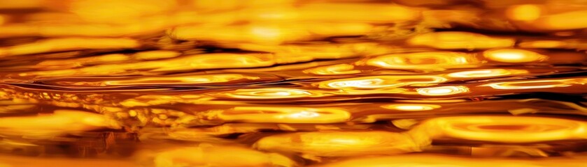 Poster - Shimmering Golden Water Surface with Light Reflection Creating an Abstract Background, Perfect for Artistic and Luxury Themes in Stock Photography