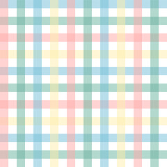 Wall Mural - Colorful gingham seamless pattern.Checkered tartan plaid repeat pattern in blue green red yellow.Geometric vector illustration background wallpaper.