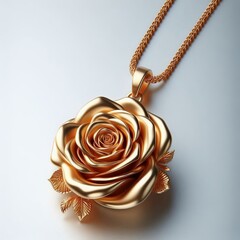 Wall Mural - gold rose pendant on a white background