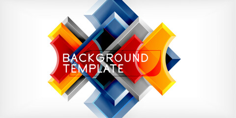 Poster - Geometric design abstract background - circles and triangles