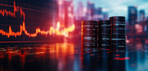 Poster - Crude Oil Price Increase and Petrochemical Industry Trading Data Chart Banner
