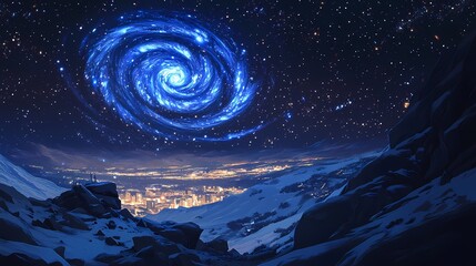 Wall Mural - science and technology universe starry sky nebula illustration poster background