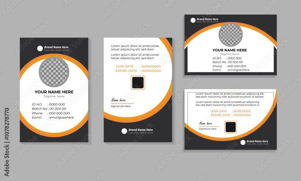 Professional ID Card Template | Corporate & Business Badge Design ...
