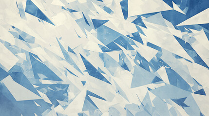 Poster - An abstract artistic representation of ice shards in varying shades of blue, creating a visually interesting texture ideal for design and creative projects.