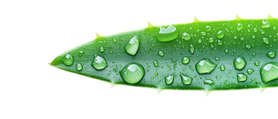 Wall Mural - a leaf of a plant with water droplets on it. transparent background