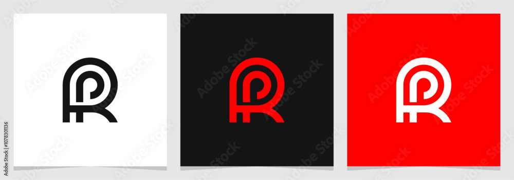 PR or RP Initial Letter Symbol Logo Graphic Design Element , Lettering ...