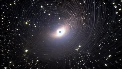 Wall Mural - shiny stars twinkling swirling black background creating ethereal atmosphere smooth zoom camera angl