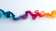 © Metthaisonk - Vibrant rainbow-colored smoke in elegant, flowing abstract pattern on white background.
