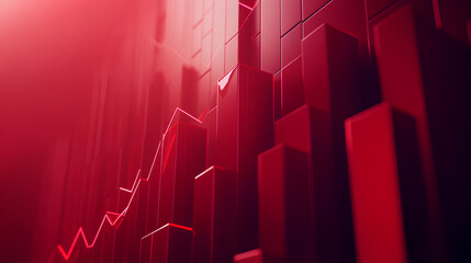 Poster - Red upward arrow graph showing rising trend