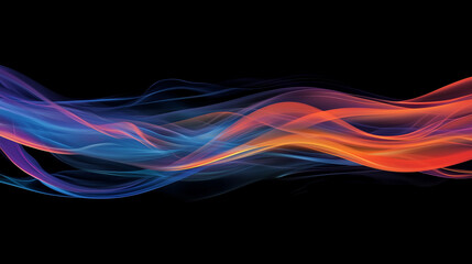 Wall Mural - Dynamic Flames Abstract Design on black background