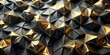 © Yellow Blossom - Abstract Geometric Pattern Black and Gold Triangular Metal Surface