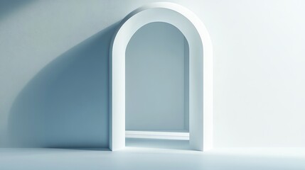 Poster - A white archway in a white room.