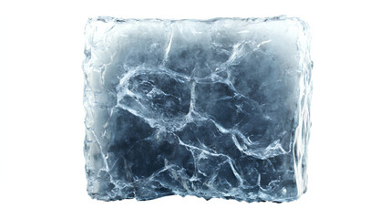 Poster - square shaped ice block featuring a cracked surface, showcasing a frosty and cool texture with intri