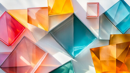 3d render Transparent glossy glass abstract background wallpaper