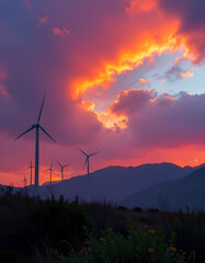 an photo contain wind turbine give a sign towards eco friendly energy resources