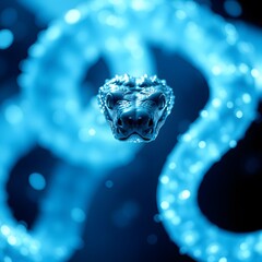 Poster - A Vigorous Snake Transforming into Glowing Particles, Capturing Motion and Energy for Dynamic Visuals
