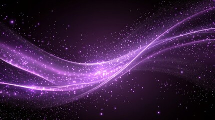 Poster - A purple wave with glittery stars