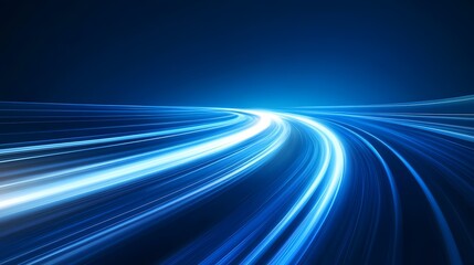 Wall Mural - Digital technology Blue tunnel light poster background