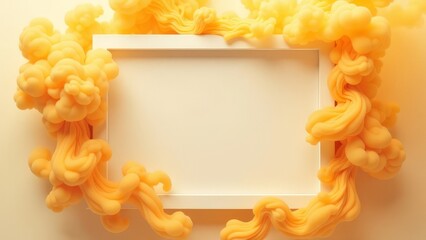 White frame with yellow-orange smoke.