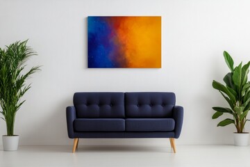 Wall Mural - Colorful Nebula Space Scene Isolated On White Background, Vibrant Palette 